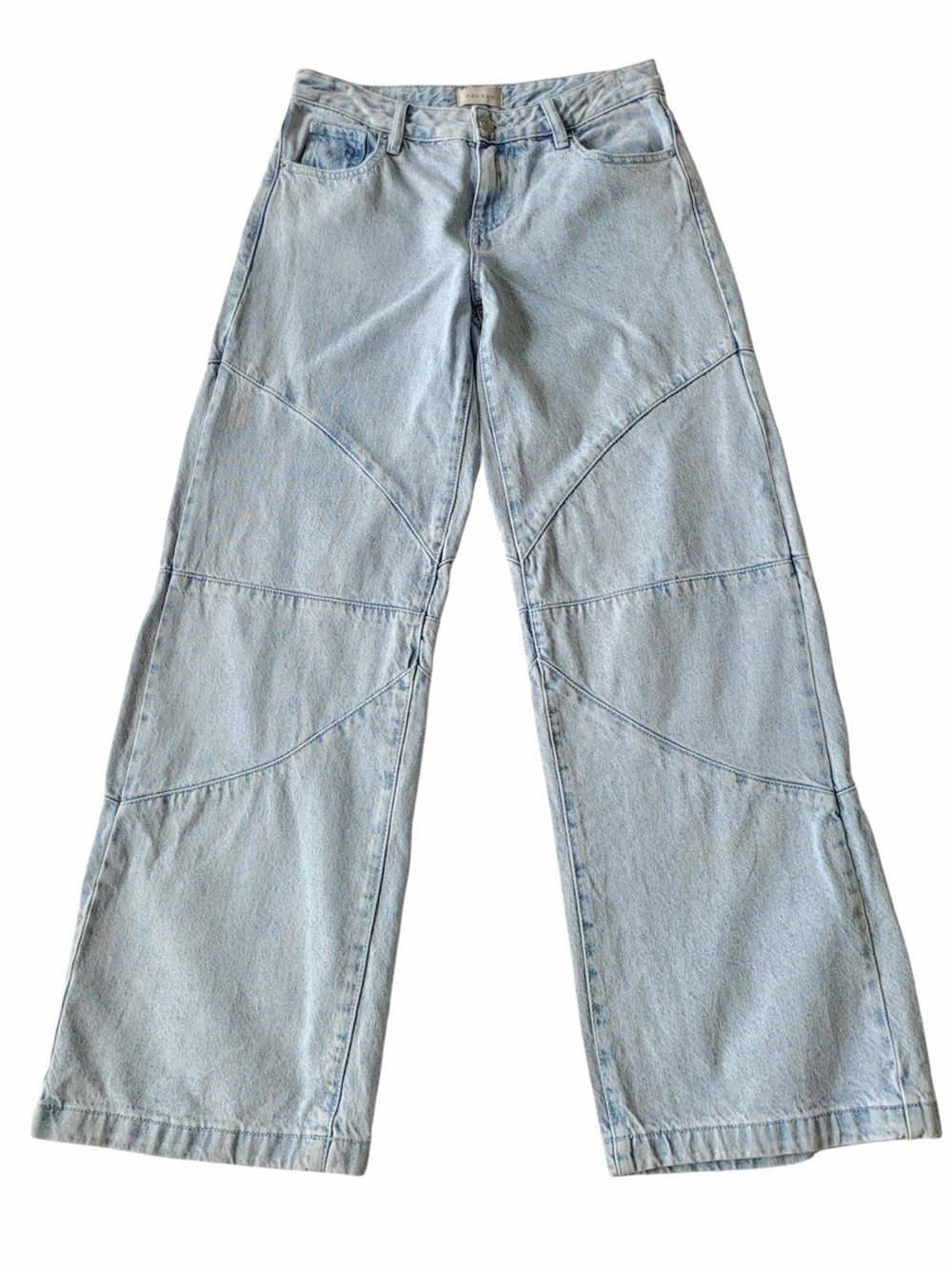 PacSun Light Blue Low rise Baggy Wide Leg Panel Stitch Jeans size 26